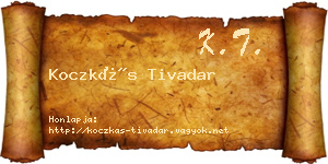 Koczkás Tivadar névjegykártya